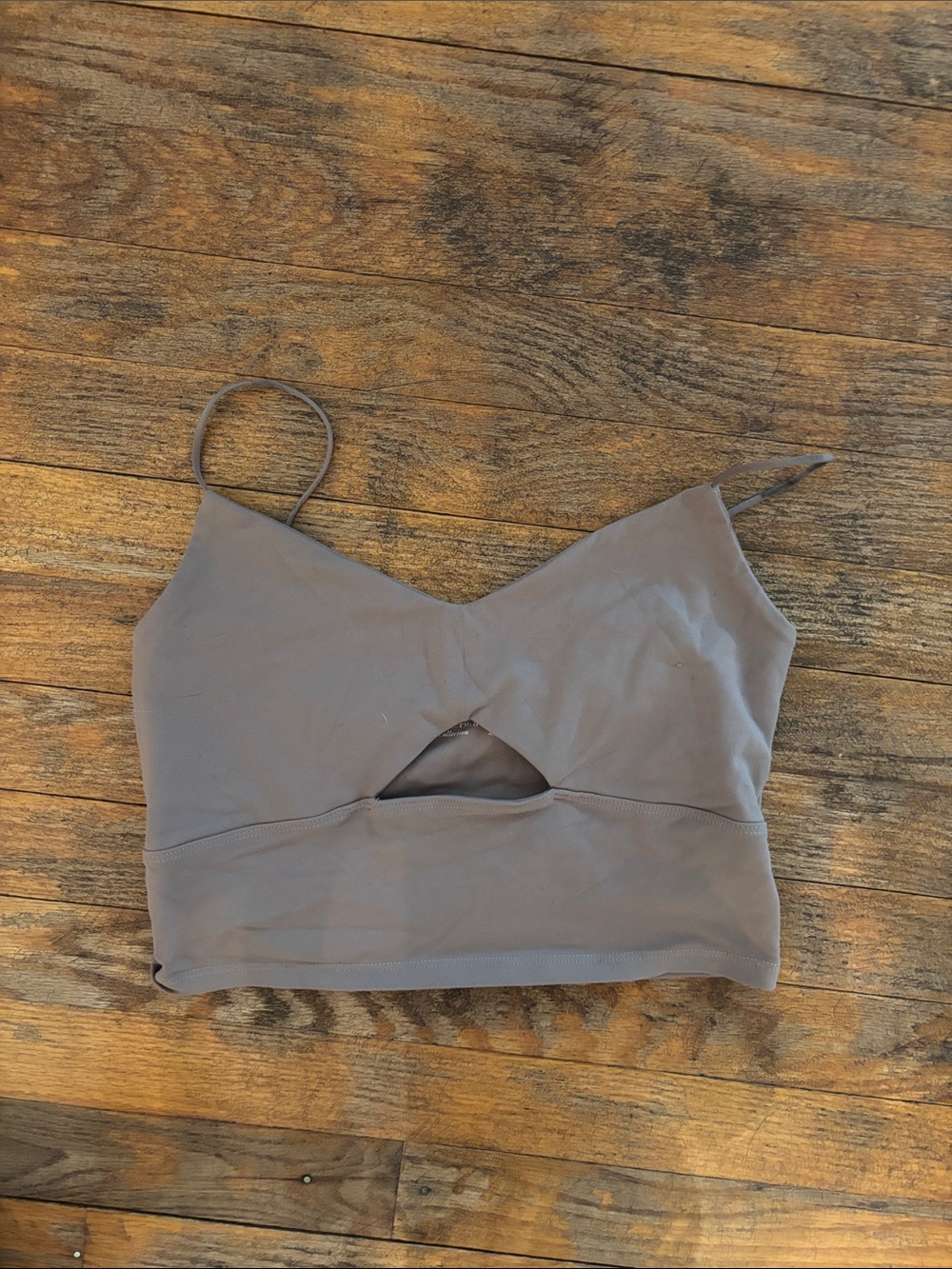 Abercrombie & Fitch Taupe Crop Cami with Front Cutout